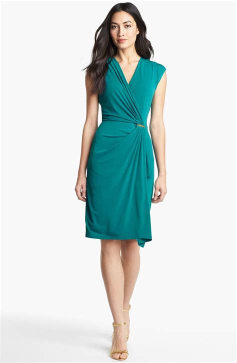 michael kors cap sleeve wrap dress|Michael Kors faux wrap dress.